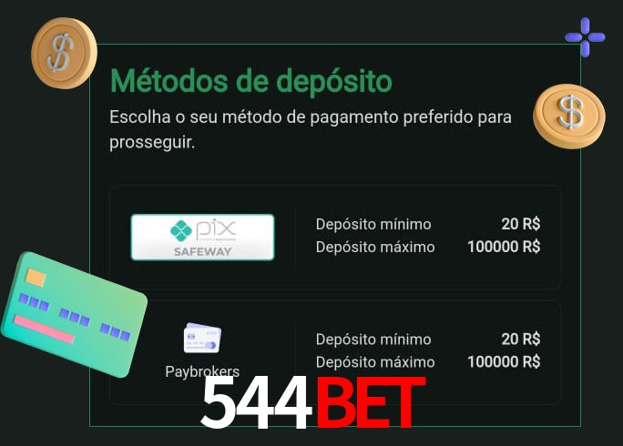 O cassino 544Bet oferece uma grande variedade de métodos de pagamento